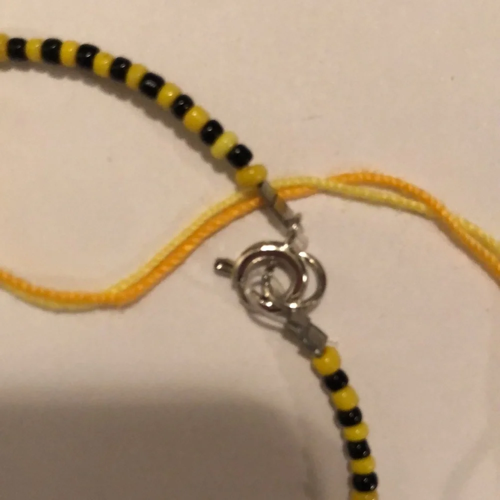Handmade by Me, Women’s Bracelet, Beaded, Yellow, Black, Lobster Clasp - Picture 2 of 3